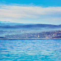 Image showing Pool on the Background of the City