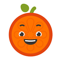 Image showing Emoji - laughing orange smile. Isolated vector.