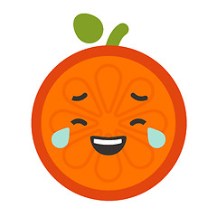 Image showing Emoji - laughing with tears orange smile. Isolated vector.