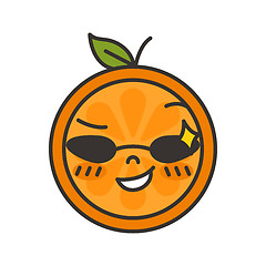 Image showing Emoji - cool orange with sunglasses. Isolated vector.