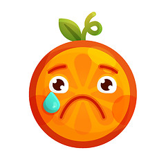 Image showing Emoji - tears crying orange. Isolated vector.