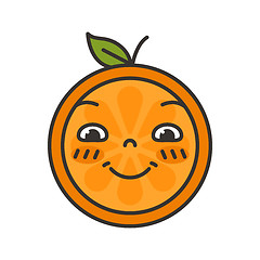 Image showing Emoji - orange with happy smile. Isolated vector.