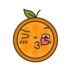 Image showing Emoji - kiss orange smile. Isolated vector.