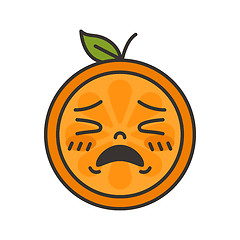 Image showing Emoji - crying orange. Isolated vector.