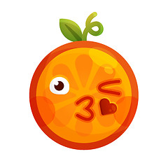 Image showing Emoji - kiss orange smile. Isolated vector.