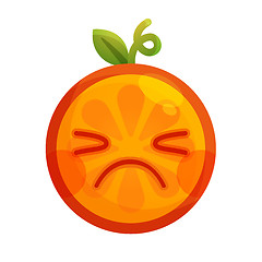 Image showing Emoji - crying orange. Isolated vector.