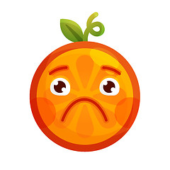 Image showing Emoji - sad orange feeling like crying. Isolated vector.