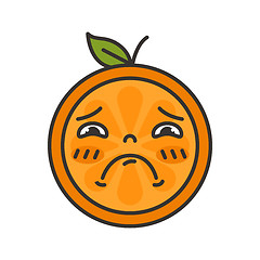 Image showing Emoji - sad orange feeling like crying. Isolated vector.