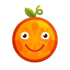 Image showing Emoji - orange with happy smile. Isolated vector.