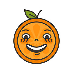 Image showing Emoji - laughing orange smile. Isolated vector.