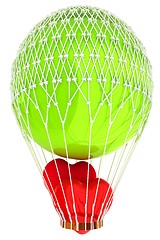 Image showing Hot Air Balloon with heart.  Global wedding concept. 3d render