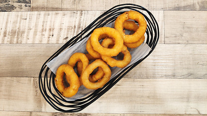 Image showing Deep fried battered onion rings
