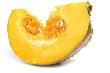 Image showing Slice of pumpkin with seeds