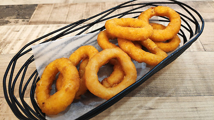 Image showing Deep fried battered onion rings