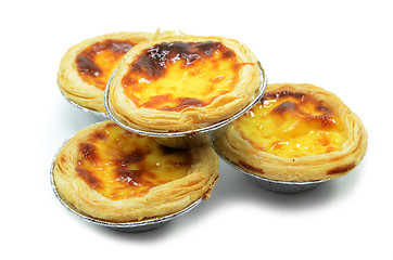 Image showing Fresh baked egg tarts or custard tarts