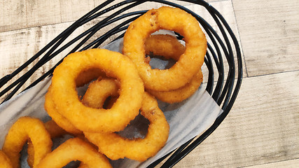 Image showing Deep fried battered onion rings