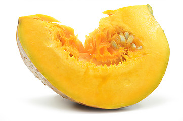 Image showing Slice of pumpkin with seeds
