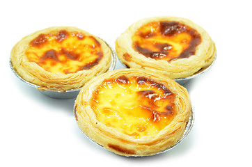 Image showing Fresh baked egg tarts or custard tarts