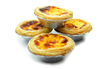 Image showing Fresh baked egg tarts or custard tarts