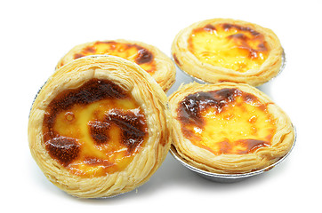 Image showing Fresh baked egg tarts or custard tarts