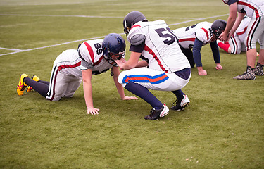 Image showing professional american football players training