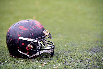 Image showing black american football helmet