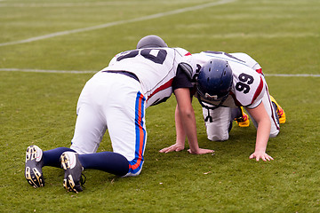 Image showing professional american football players training