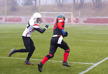 Image showing training match of professional american football players