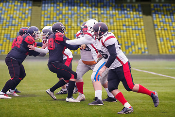 Image showing training match of professional american football players