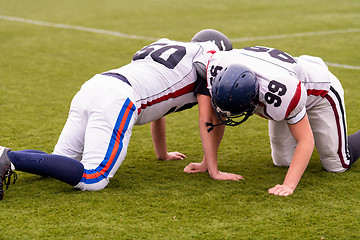 Image showing professional american football players training