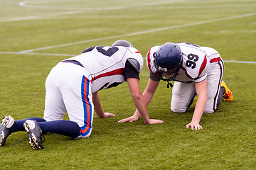 Image showing professional american football players training