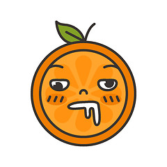 Image showing Emoji - crazy orange. Isolated vector.