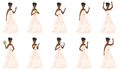 Image showing Vector set of illustrations with bride character.