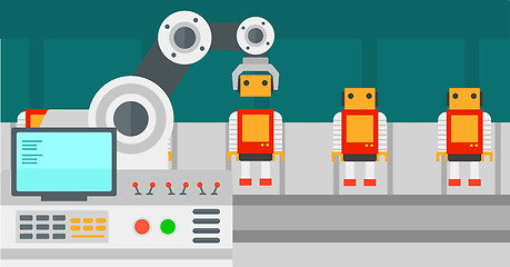 Image showing Robotic production line for assembly of toys.