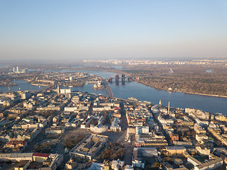 Image showing Panoramic view of the city of Kiev with the Dnieper River in the distance