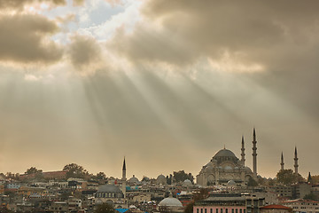 Image showing The city of Istanbul, the view of the mosque