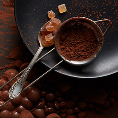 Image showing Turkish Delight and cocoa powder