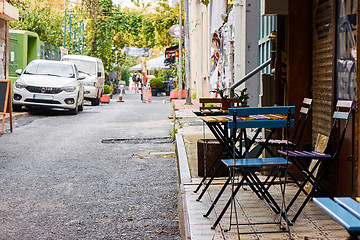 Image showing cafe in the narrow streets of Istanbul