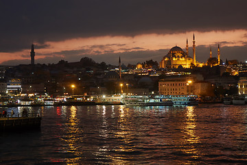 Image showing Blue mosque in Istanbul - Turkey in a night