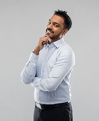 Image showing indian businessman in shirt over grey background