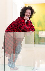 Image showing portrait of young man in bathrobe