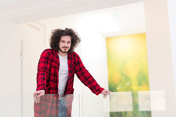 Image showing portrait of young man in bathrobe