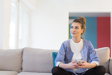 Image showing woman using mobile phone