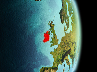 Image showing Ireland in morning from orbit