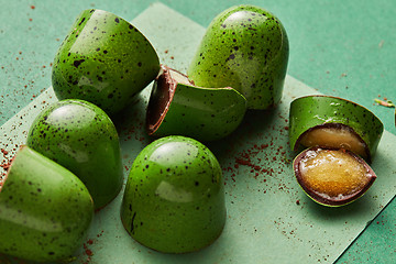 Image showing green candy with jelly