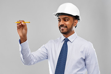 Image showing indian architect or businessman in helmet