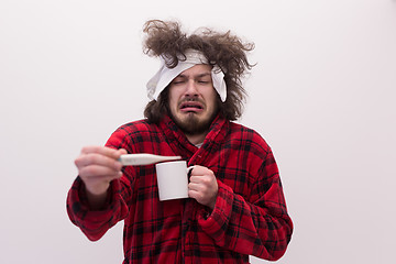 Image showing Man with flu and fever