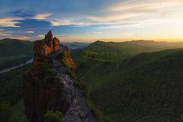 Image showing Beauty dawn in the mountains