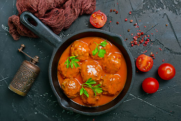 Image showing meatballs with sauce