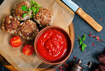 Image showing meatballs with sauce